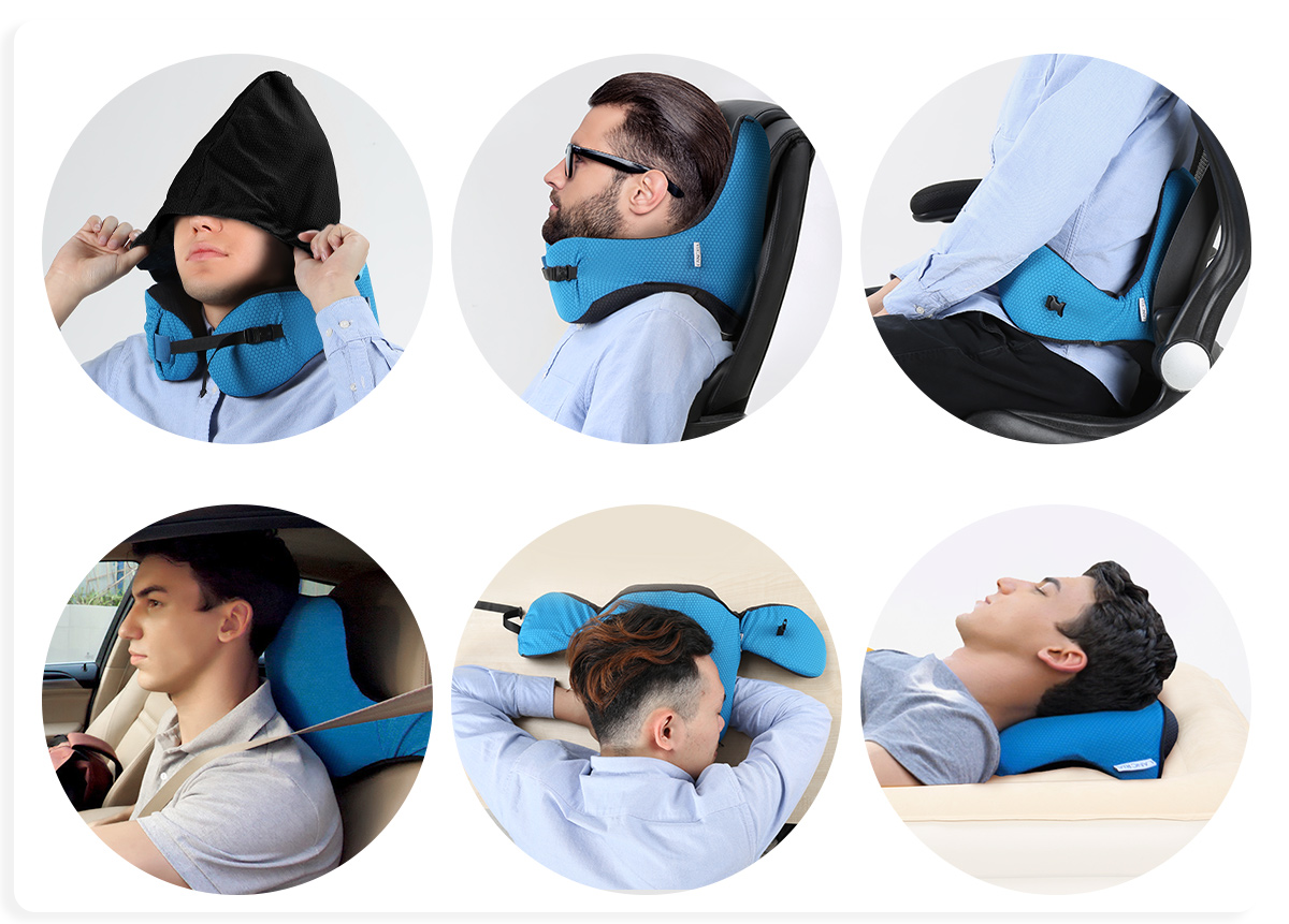 coussin de voyage oreiller cervical à capuche détachable confortable