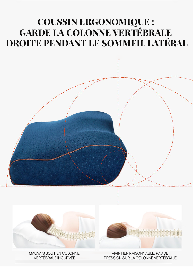 oreiller à mémoire de forme pour le cou, coussin cervical, coussin nuque coussin cervical Masque occulaire Oreiller Coussin lombaire Bureau Voyage Amazon cdiscount France