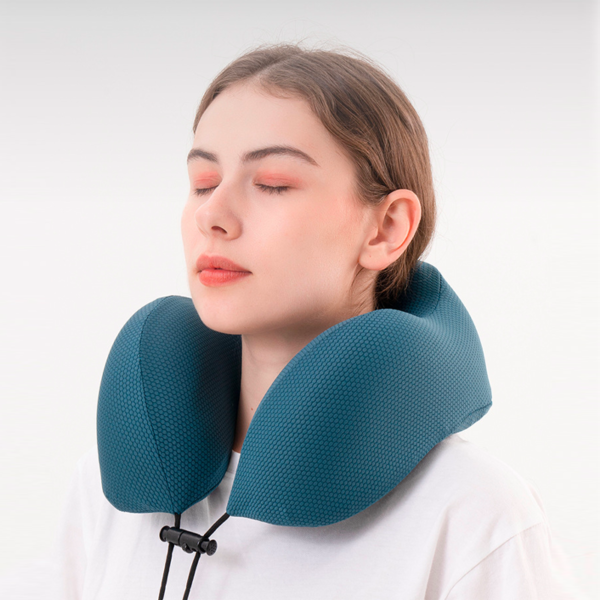 Oreiller Cervical de Voyage en Nylon, Forme en U avec Sac de Rangement dédié pour un Confort Optimal au Bureau.