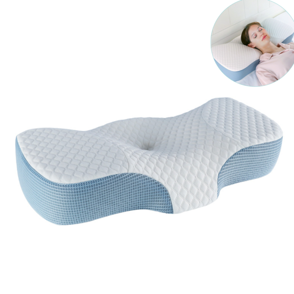 Oreiller ergonomique orthopédique nuque rebond lent en forme de Papillon-9