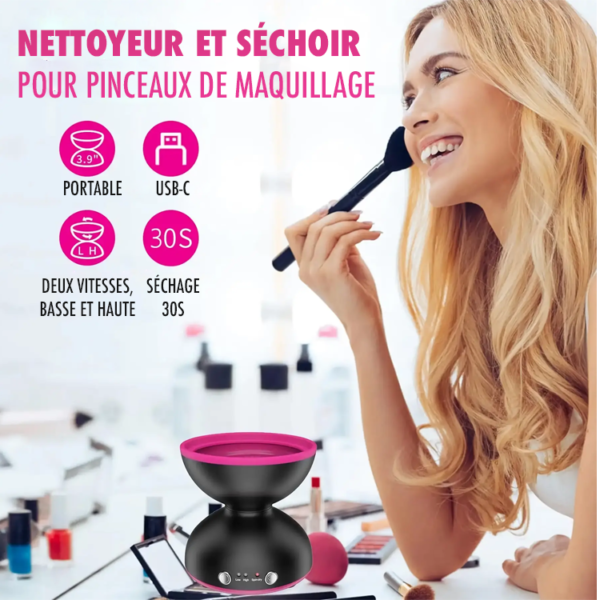 Nettoyeur et séchoir électrique pour pinceaux de maquillage USB--