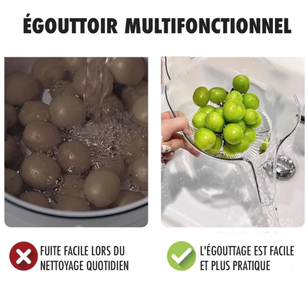 Panier de vidange et passoire de cuisine multifonctions-1