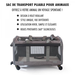 Sac de transport pour chien en maille avec roulettes-10
