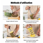 Éplucheur et vide-ananas multifonction en acier inoxydable