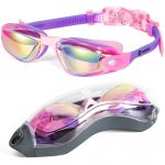 Lunettes de natation anti-buée -or-rose-violet