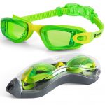 Lunettes de natation anti-buée -vert-clair-jaune