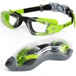 Lunettes de natation anti-buée -vert-clair-noir