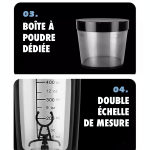 Shaker Protéine Mixeur Électrique Grande Capacité - Idéal pour Smoothies et Boissons Nutritionnelles-4