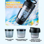 Shaker Protéine Mixeur Électrique Grande Capacité - Idéal pour Smoothies et Boissons Nutritionnelles-4