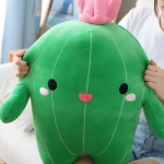 Adorable coussin en peluche en forme de cactus Kawaii