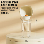 Bouteille d'eau et mangeoire portable 2 en 1 pour animaux