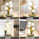 Lampe de table florale vintage--9