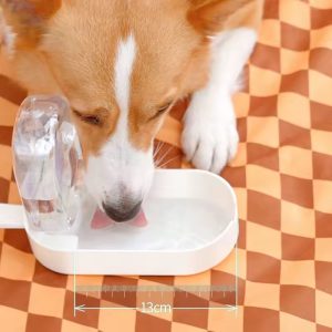 Bouteille d’eau portable 2 en 1 pour chiens et chats – Pour boire et manger en extérieur