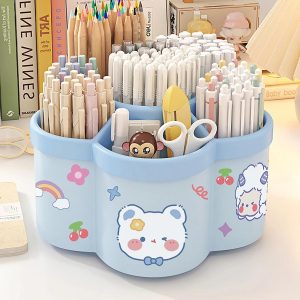 porte-stylo rotatif à 360° à compartiments multiples - Organiseur de bureau élégant