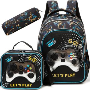 Ensemble sac à dos léger pour garçon avec sac à lunch et trousse