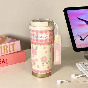 Tasse isotherme en céramique et acier inoxydable