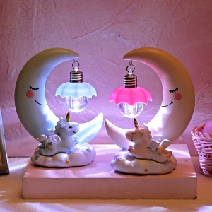 Veilleuse LED Licorne Lune pour enfants
