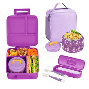 Boîtes à lunch Bento pour enfants avec récipient isotherme, étanche et portable