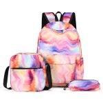 Ensemble de 3 sacs à dos tie-dye pour filles onde sonore