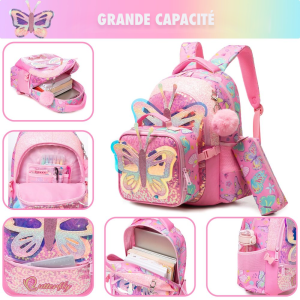 Ensemble sac à dos léger grande capacité pour enfants