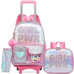 Sac à dos à roulettes pour filles rose