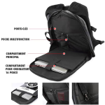 Sac à dos en cuir imperméable pour ordinateur portable avec port USB