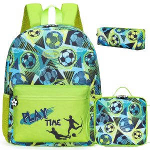 Ensemble sac à dos polyvalent pour garçon avec boîte à lunch et trousse à crayons