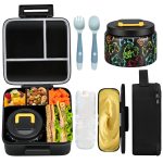 boîtes à lunch Bento pour enfants avec récipient isotherme noir