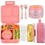 boîtes à lunch Bento pour enfants avec récipient isotherme rose
