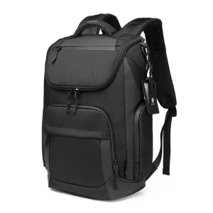 Sac à dos de voyage d'affaires étanche avec port USB - Compatible avec ordinateur portable 15,6"