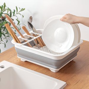 Égouttoir à vaisselle pliable avec séparateur de couverts